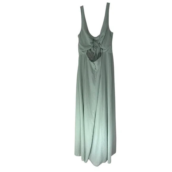 Celebrate DB Studio Dusty Sage As Is Chiffon Tank Scoop Neck Dress Size 12 - Picture 10 of 14
